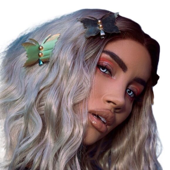 Gold Batwings Hair Clips Barrettes Set of 5PC NEW - Picture 4 of 5